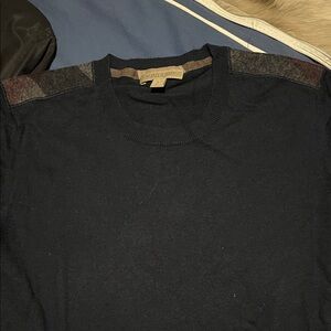 Burberry Navy Sweater with Shoulder Details